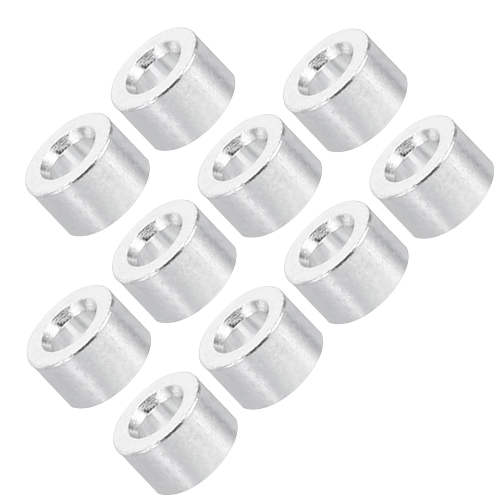 Unifizz M2 Aluminium Spacers, 10Pcs Round Metal Spacer Tubes 2.1mm ID x 4mm OD x 2.5mm Length Unthreaded Aluminium Standoff for M2 Screw Bolt Assemblies