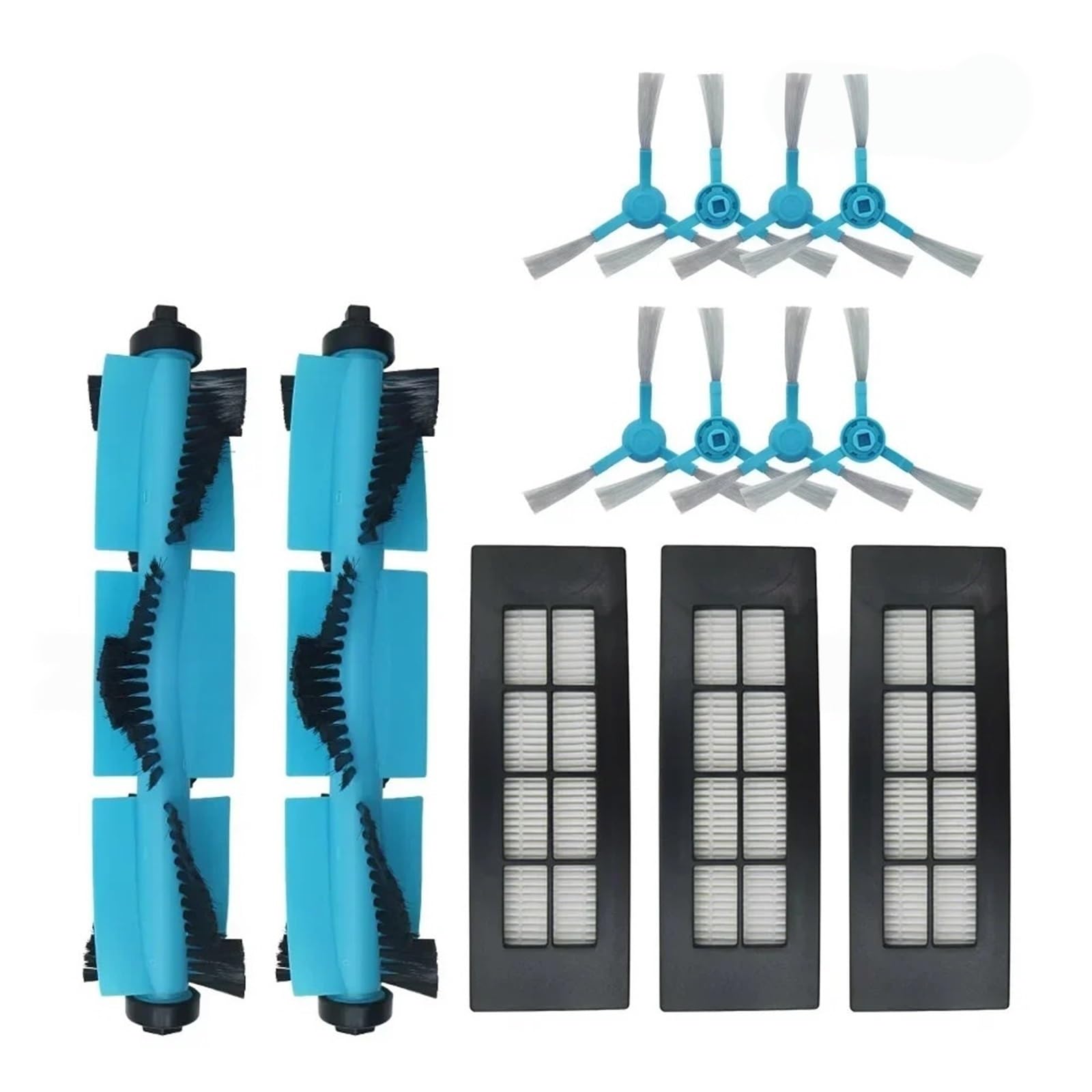 Rollenbürste, Hepa-Filter, Seitenbürste, Wassertankfilter, Wischpad, Tuch, Zubehör, kompatibel mit Cecotec Conga 3090 Serie Staubsauger-Teilen(Kit-1)
