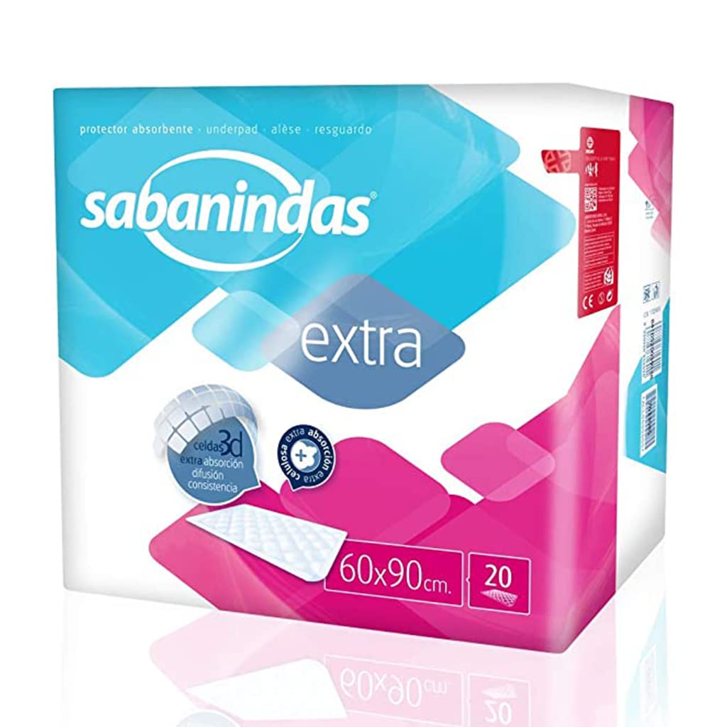 SABANINDAS - Protectores de Cama Desechables (60 x 90 cm, 6 x 20 Unidades)
