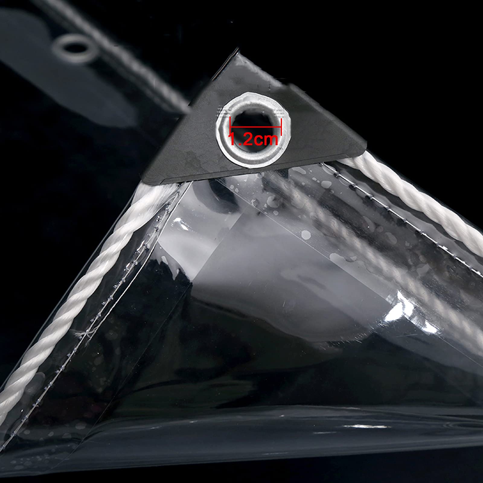 Schwere Beanspruchung Transparente Plane mit Ösen,Wetterfeste Plane Strapazierfähige Vordächer Faltbar,100% Wasserdicht,0,35 mm,für Balkon,AußEnbereich,Innenhof,Pflanzendecke (200x240cm)
