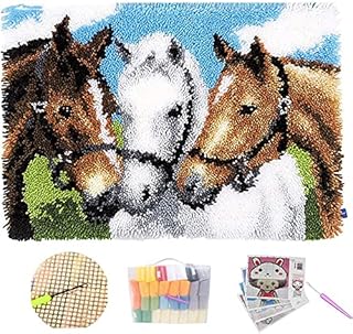 Little Beauty Cat Latch Hook Kits Rug The Classic Latch Hook Craft Kit, The Classic Latch Hook Craft Kit Large-Rug Sewing Kit,White,50cm/20inch