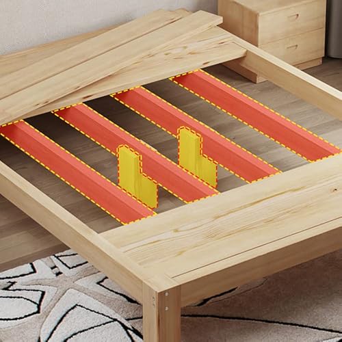 Litfad LT951691ST Scandinavian Bed Frame Platform Bed Solid Wood Standard Bed Wooden Slats thumb #4
