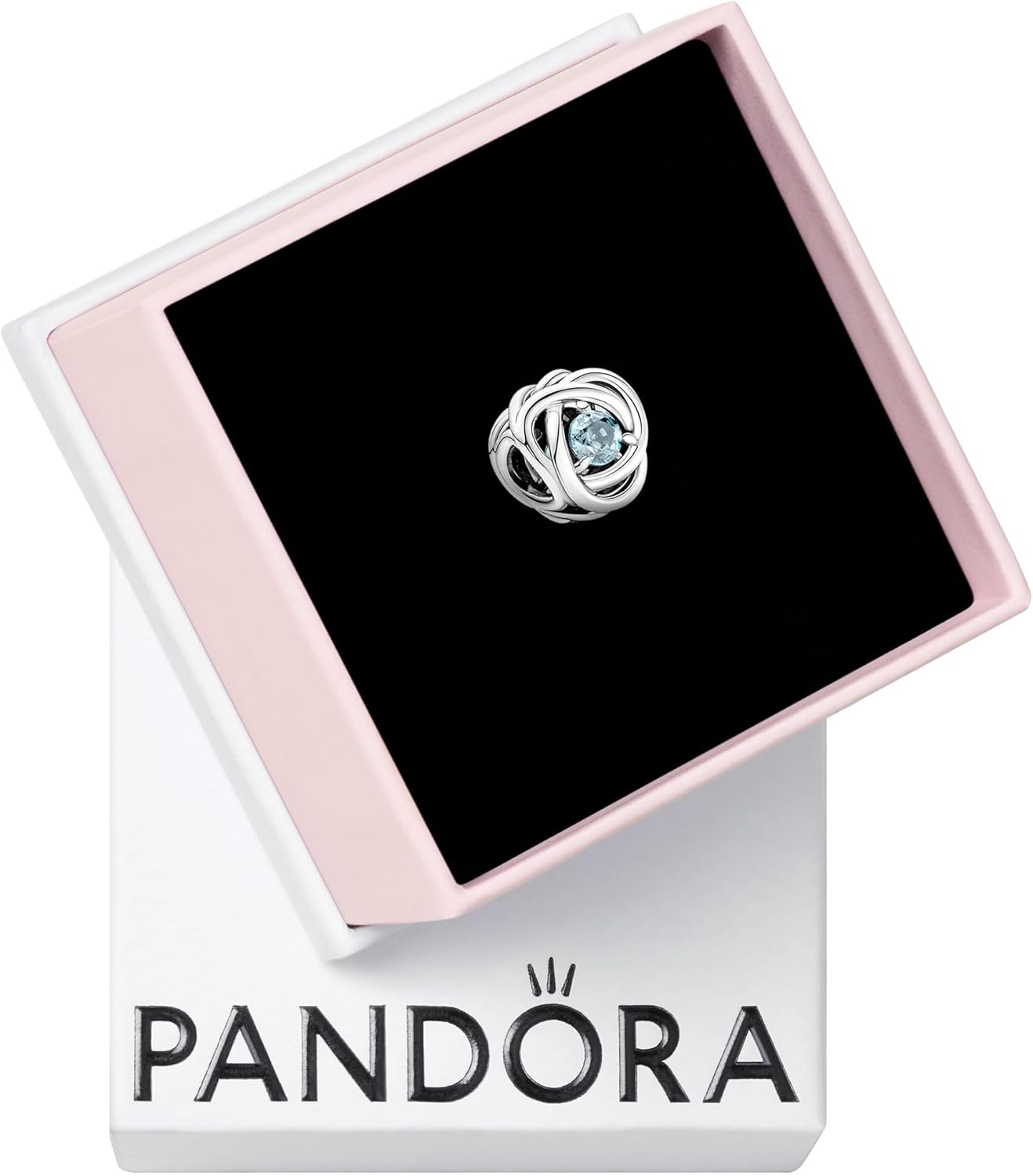 PANDORA True Red Eternity Circle Charm - Compatible Moments - Gift for Her - Made with Sterling Silver and Man-made Crystals - with Gift Box