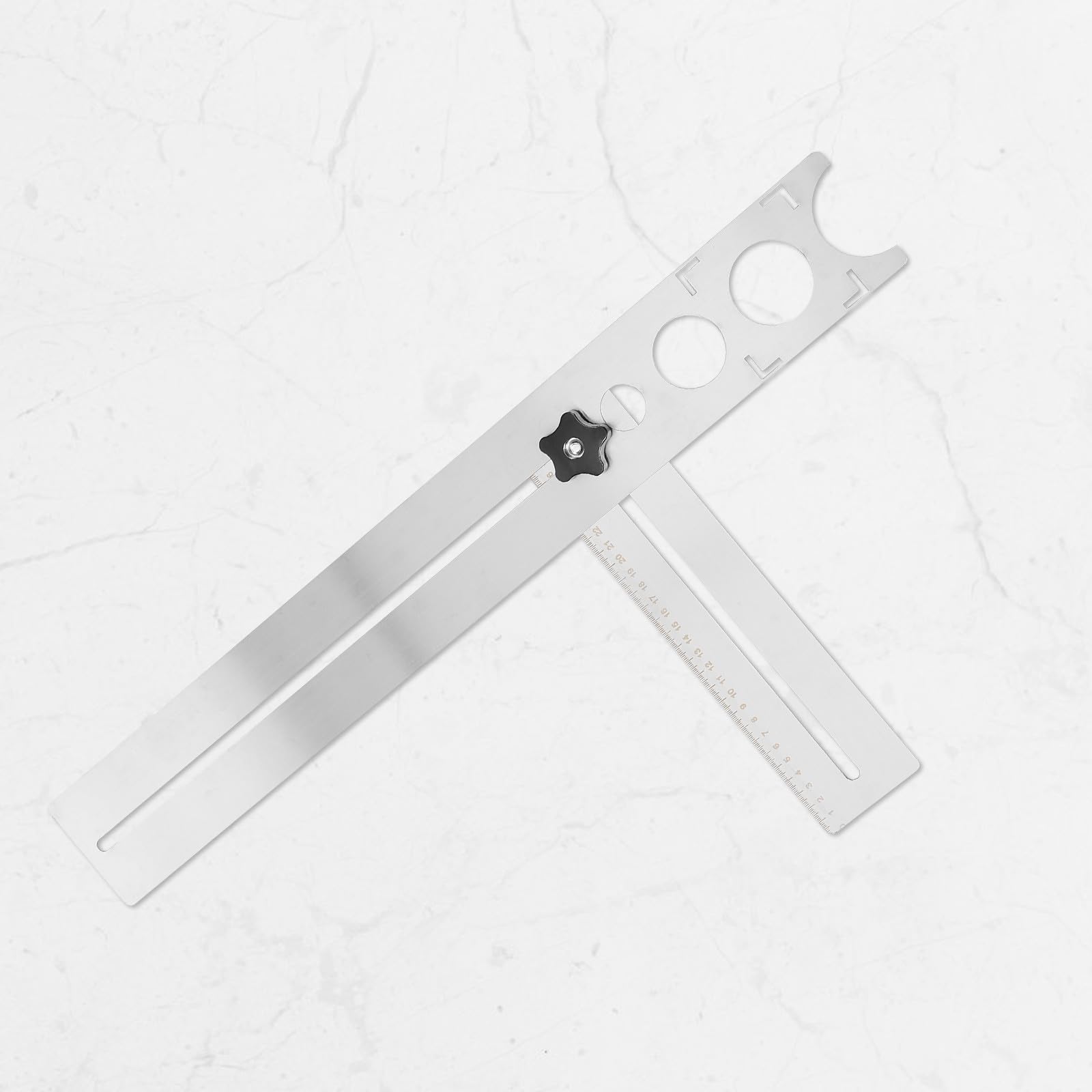 Trova fori per piastrelle in ceramica e marmo, righello da 60 cm, in acciaio inox durevole, con foro di precisione per piastrelle con angolo flessibile per vetro e fori per piastrelle