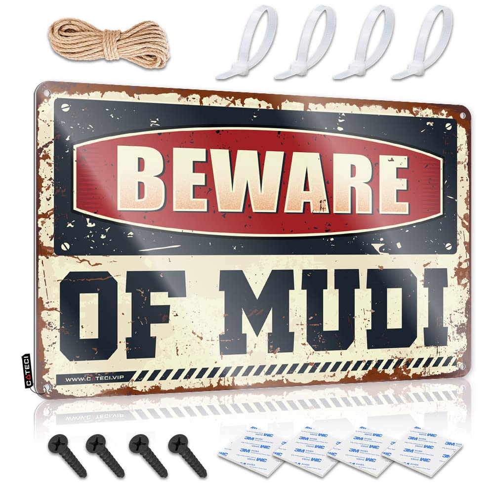 Bar Rules Tin Metal Sign Beware Of Mudi Tin Sign Man Cave Tin Sign Coffee Tin Sign(20X30CM)