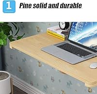 Vista 6 de Mesa de comedor montada en la pared, escritorio flotante plegable de hojas colgantes pequeño espacio para el hogar, oficina, cocina y comedor