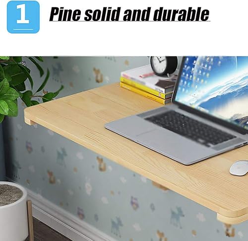 Miniatura 6 de Mesa de comedor montada en la pared, escritorio flotante plegable de hojas colgantes pequeño espacio para el hogar, oficina, cocina y comedor