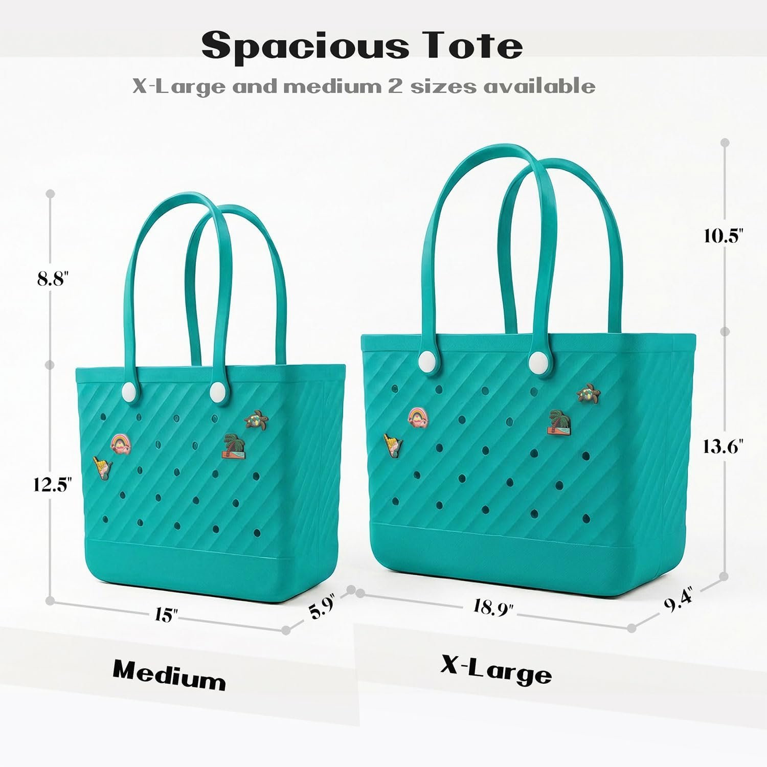 Rubber Tote Bag Extra Large & Medium, Waterproof Beach Bag for Women Men, Pool Travel Swim Silicone Tote | Waterproof Sandproof, Silicone tote bag