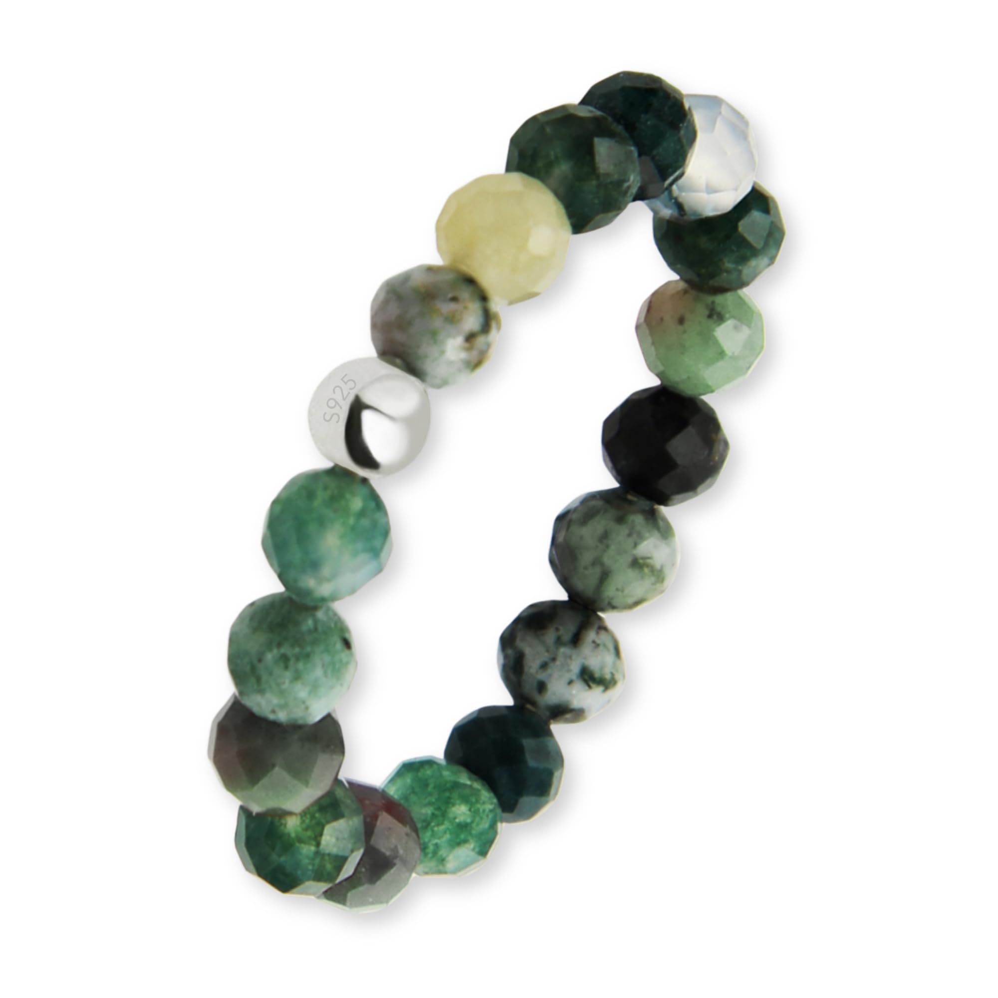 GD GOOD.designs Anti Stress Ring aus Naturstein Perlen für Damen | Elastische Anxiety Rings - Fidget Ringe | Ringgröße 52-60