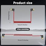 Alvin's Cables 8K HDMI 2.1 Cable 8K 60Hz 4K 120Hz High Speed for Atomos Ninja Monitor Left to Right Angled Braided Coiled Cable for Sony FS5 FS7,Canon C300,Nikon Z9 Camera,Red