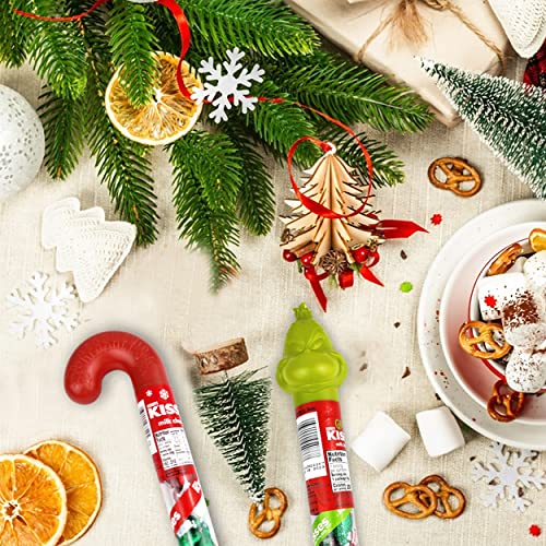 Hershey’s Christmas Kisses – Delicious Milk Chocolate Filled Cane and Milk Chocolate Candy Filled Grinch Bundle – Convenient Christmas Candy Pack – Optimal Stocking Stuffer for Special Events- (4 pack)