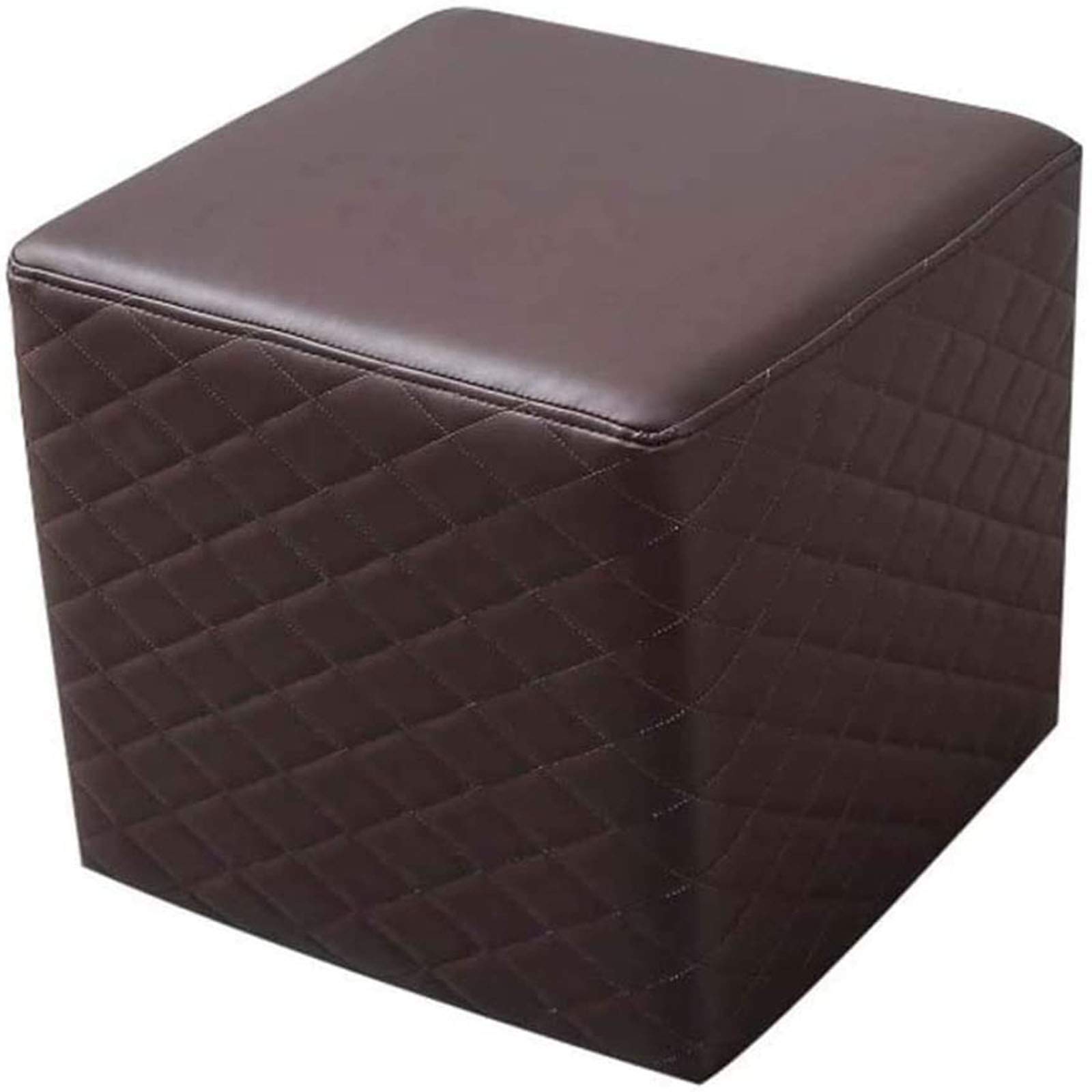Pouf repose-pieds en similicuir PU noir avec rembourrage éponge haute densité