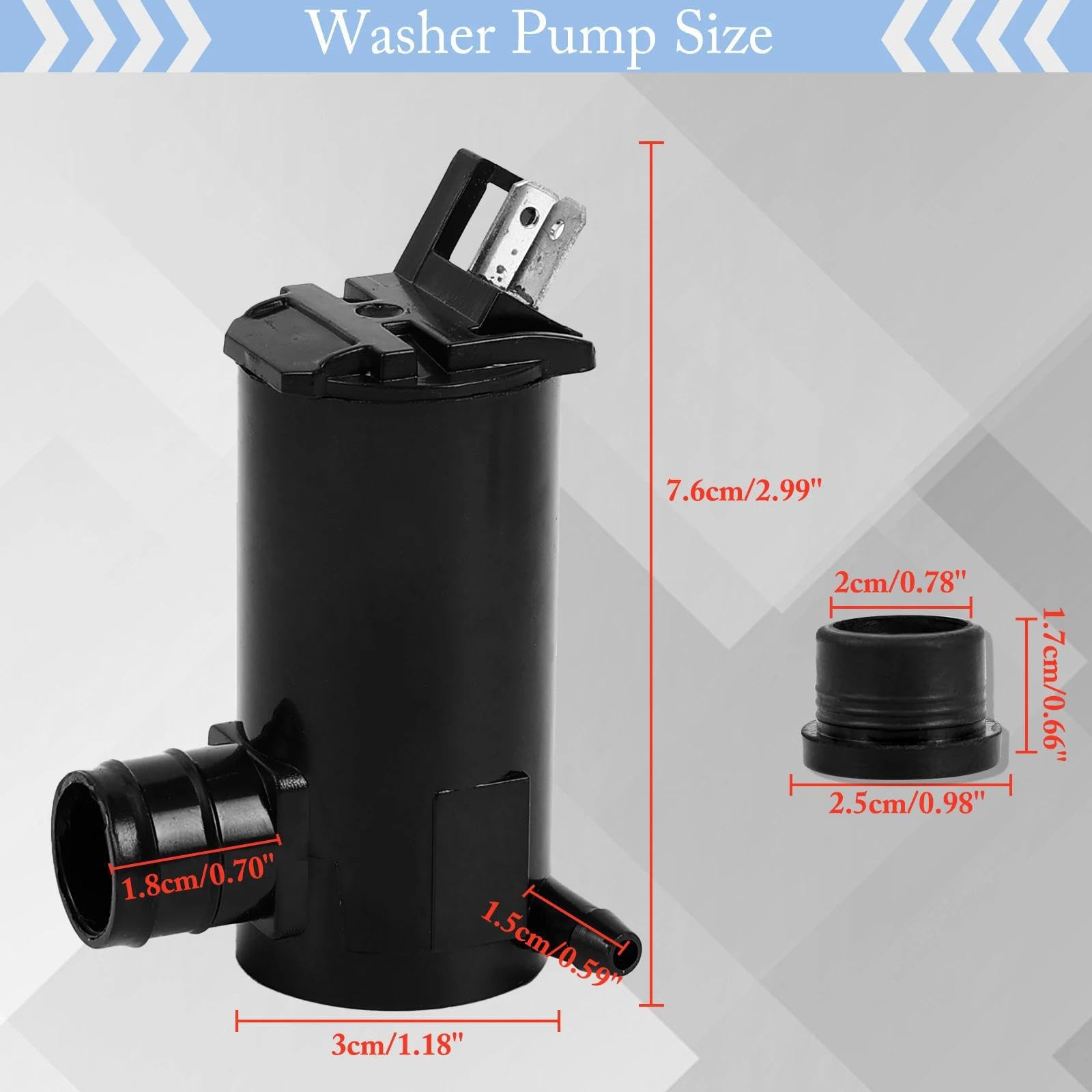 JZsmsai Windshield Washer Pump for Acura CL/EL/MDX/RL, 1Pc 2Pins Single Outlet Front Rear Washer Pump 38512-SC4-673/38512SDAA01