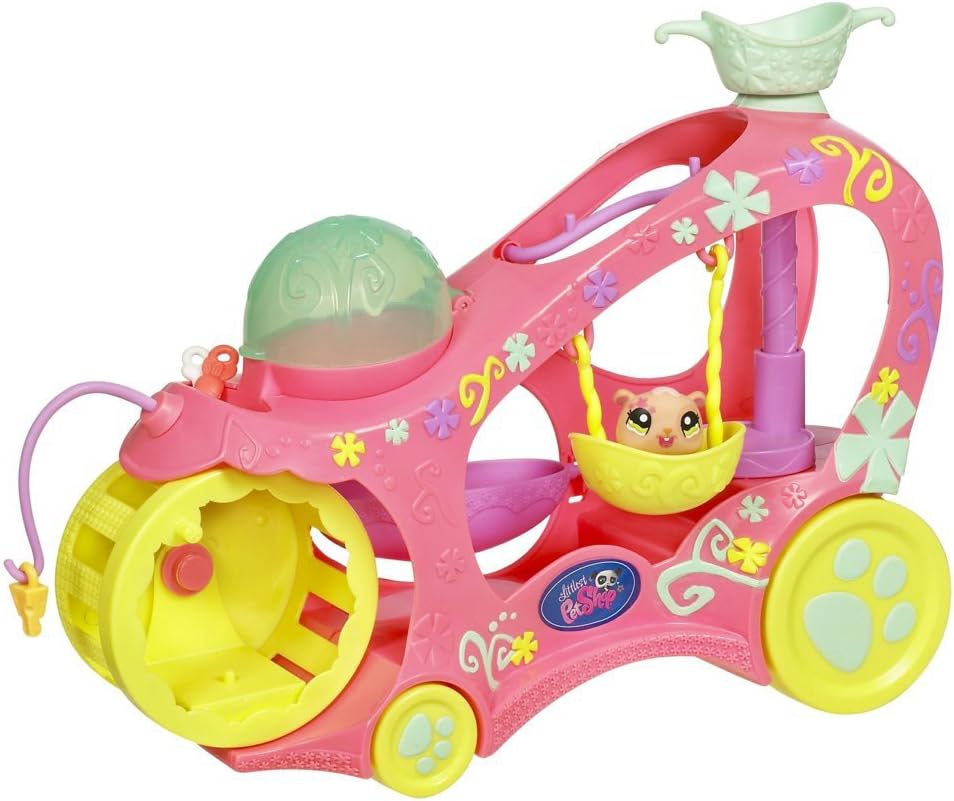 Littlest Pet Shop- 21073 - Paw Powered Cruiser - With #1341 Hamster & Extra Bonus 3 Exclusive Pets - #1705 Bunny, #1706 Dog And #1707 Mouse - Incl.- Lots Of Accessoires