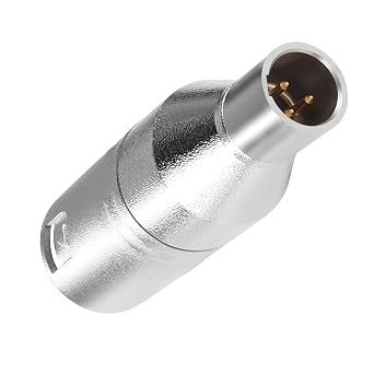 QIANRENON 3Pin XLR to 3pin Mini XLR Headphone Mic Converter Adaptor x-l-r-3 Male to mini x-l-r Male Audio Balanced Conversion Plug, for Microphone Camera Camcorder Speaker