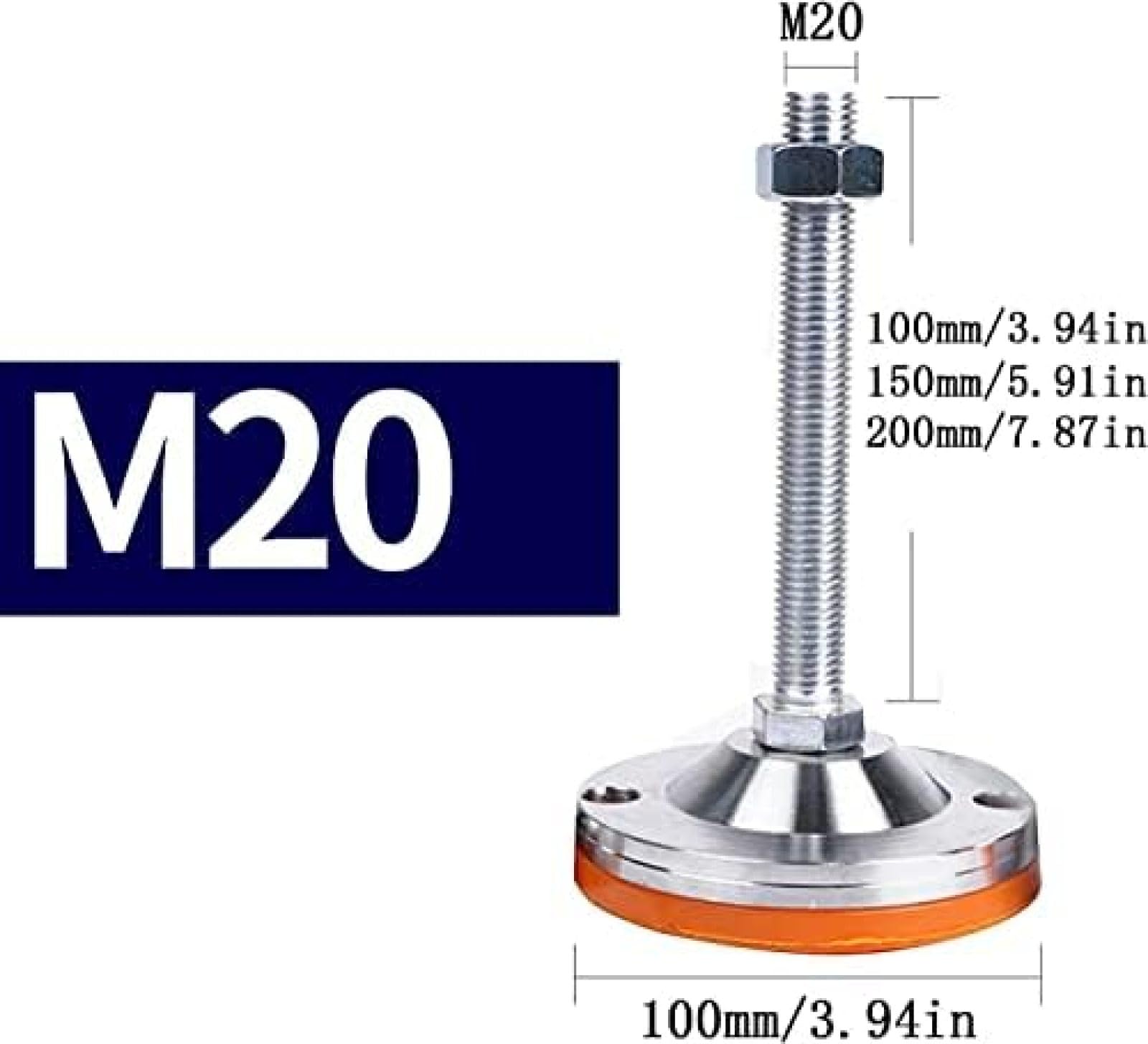 Regulowane nóżki poziomujące do mebli z gumowymi nasadkami antypoślizgowymi M12 Heavy Duty Levelers do stołów bilardowych, stołów warsztatowych i sprzętu mechanicznego