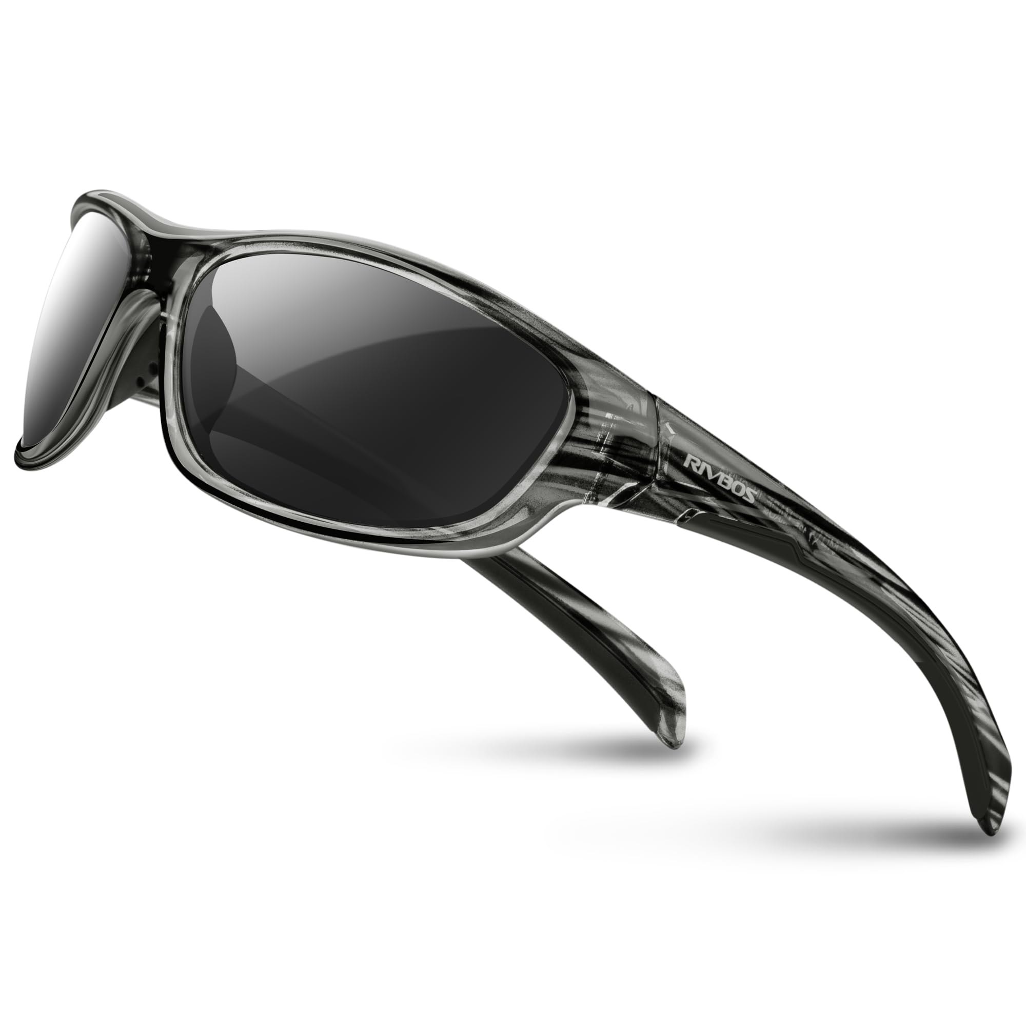 RIVBOS Sonnenbrillen Fahrradbrille Radsportbrillen Sportbrille für damen herren Polarisierte TR90 Superleichtes Unzerbrechlicher Rahmen UV400 Wandern Laufen Golfen und Fischen RB832