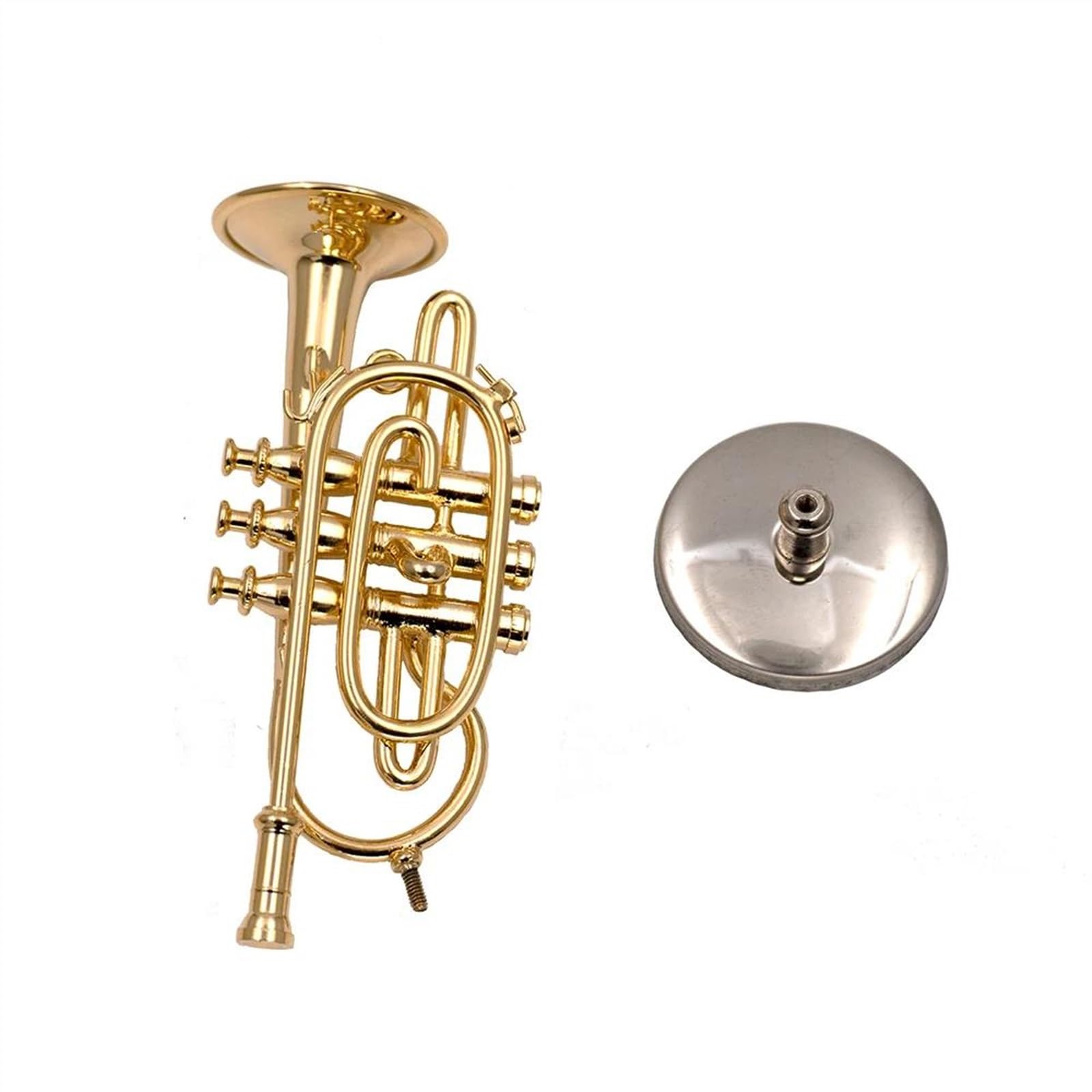 1 Pieza De Corneta De Cobre En Miniatura Modelo De Instrumento Musical En Miniatura Accesorios De Decoración De 8,5 Cm