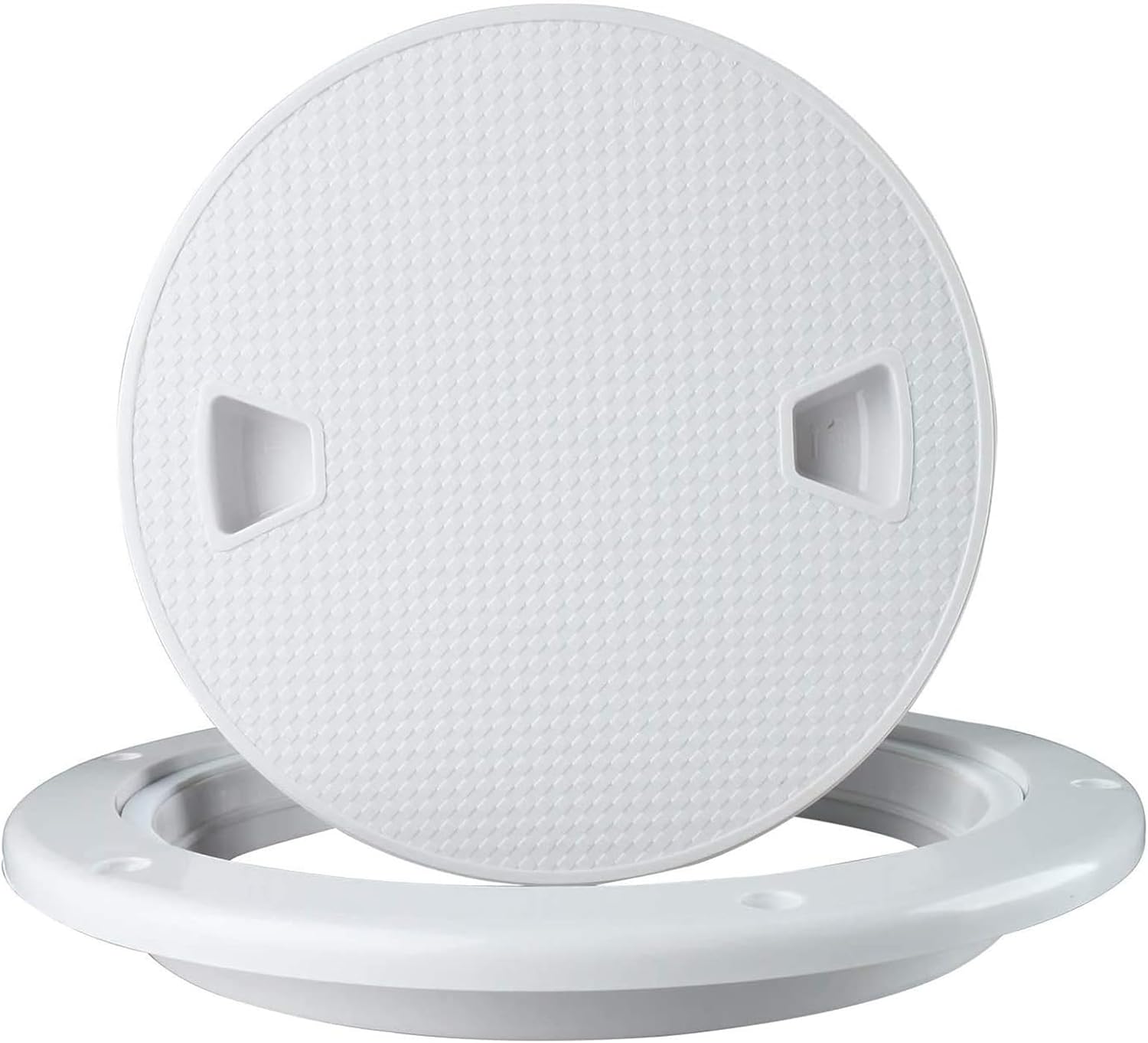 NOGRAX Boat Deck Cover 4" 6" 8" Marine Inspection Hatch Deck Plate Access & Lid Round Non-Slip Strorage Coverlet Hatches RV Yacht White