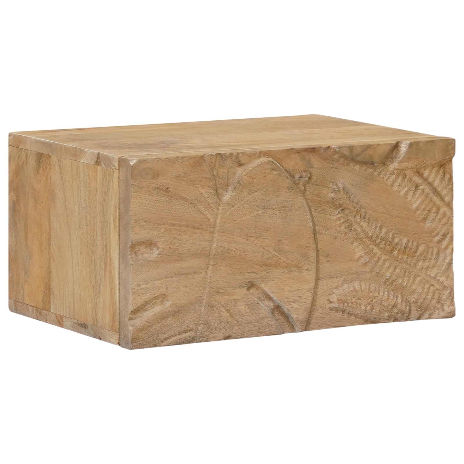Comodino da parete in legno di mango, marrone teak, 40 x 30