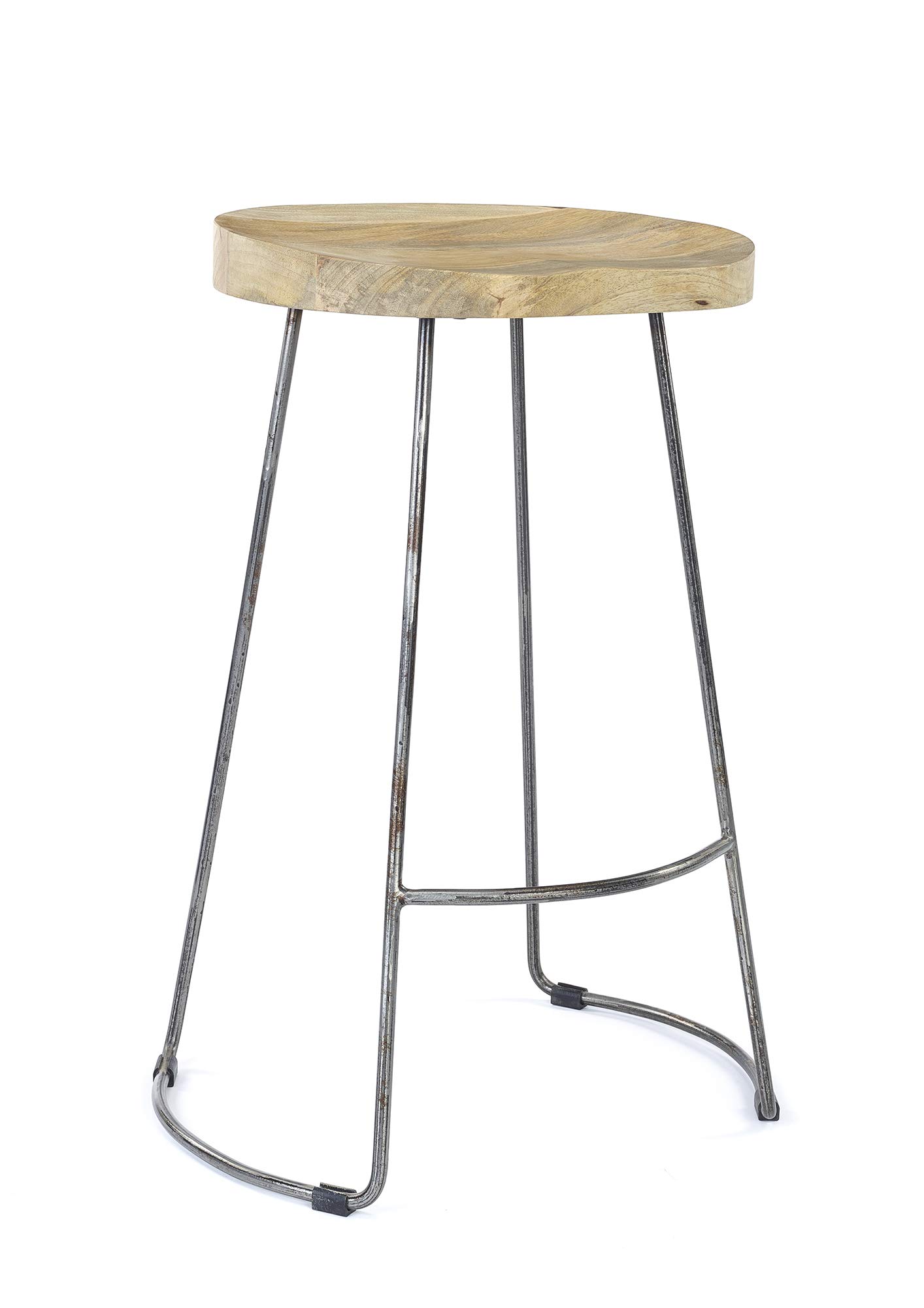 North interiors Elm Home And Garden designer kitchen pub bar stool 70cm High White Black Copper (Gun Metal Frame)