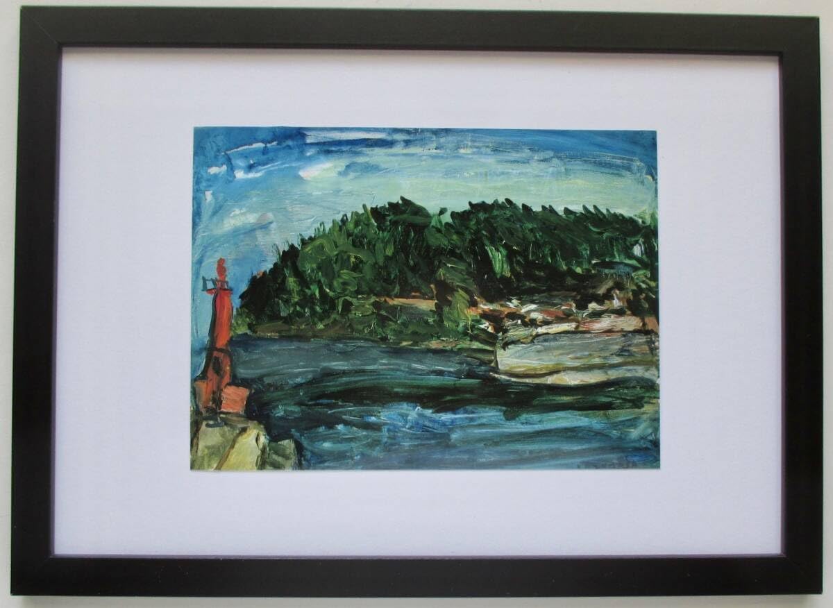 Amazon.co.jp: 中川一政 「真鶴の灯台」印刷物 画集画 A4額入り : おもちゃ