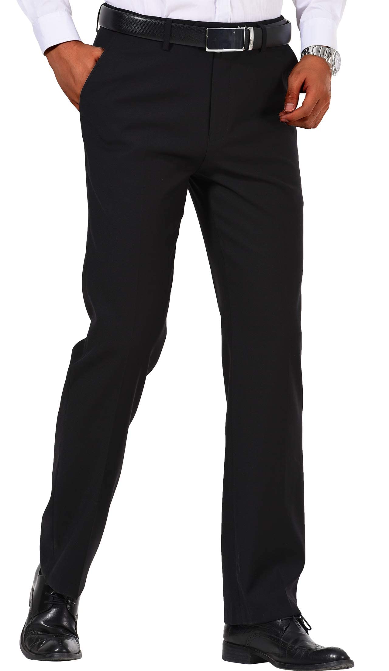 Men's Cozy Hidden Expandable Waist Dress Pants Premium Stretch