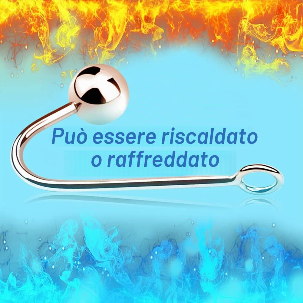Roluck Plug Anale Da Uomo Gancio Anale Con 2 Sfere Intercambiabili in Acciaio Inox Anal Hook Anal Gancio Per Uomini E Donne Giocattolo Anale