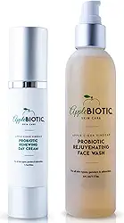 Vinagre de maçã creme facial e lavagem dupla, hidratante, alívio de vermelhidão para pele seca, oleosa, sensível, chá verde natural, camomila