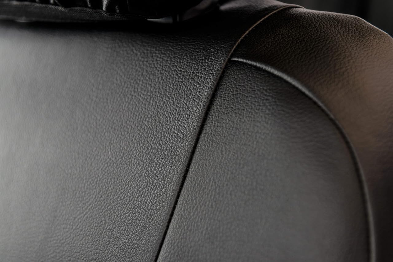 ShearComfort Front Seats Custom Pro-Tect Vinyl Seat Covers Compatible with Ford F250 (2017-2022) in Black for 40/20/40 w/Folddown Center Console and 3 Adjustable Headrests (Super Cab or Super Crew)