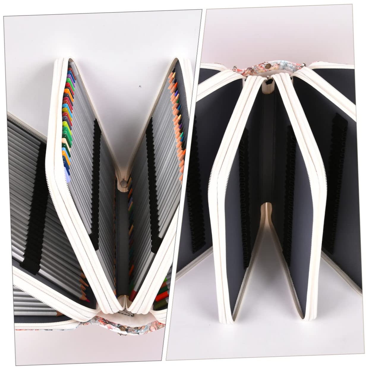 Astuccio Scuola Grande Capacità 252 Scomparti Beige Maniglia | Pu Poliestere, Chiusura a Zip e Formato Portatile per Disegno, Decorazioni Scuola