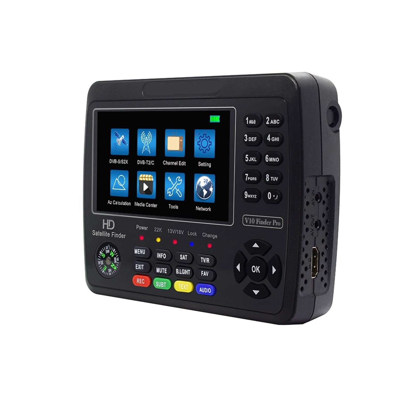 Buscador de SatéLite, V10 Finder Pro Medidor de TV satelital 4.3'' DVB-S/S2/S2X/T/T2/C/H.265+AHD(8MP) PK ST-5150 V8 Finder Pro 2