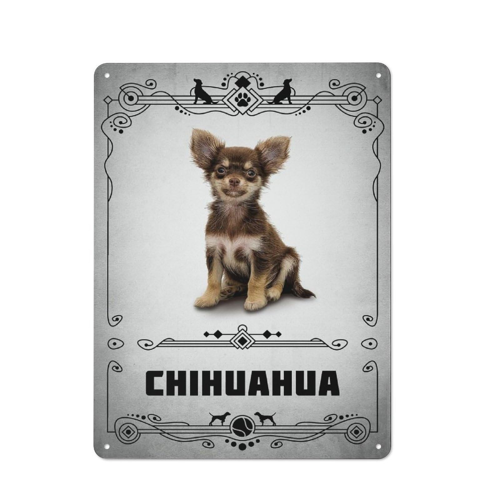 Casual Chihuahua Shed Metal Sign 40x30cm, Shed Wall Decor for Greenhouse, Garden Room, Cafe Or Entryway