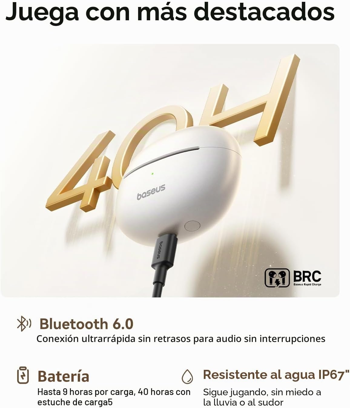 Baseus MC1 Pro Open Ear Auriculares, Clips para Orejas 9