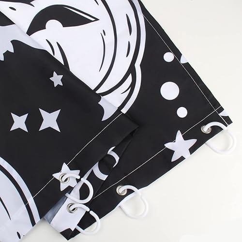 Miniatura 7 de Cortina de ducha de Halloween, calabazas de Halloween, cortinas de ducha de murciélago negro para baño, 72 x 72 pulgadas