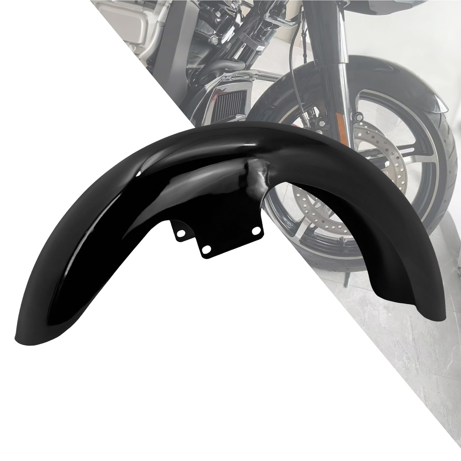 Guardabarros delantero de motocicleta para Harley Touring Electra Road Street Glide Road King Special 2024 en adelante (negro brillante, 19 pulgadas)