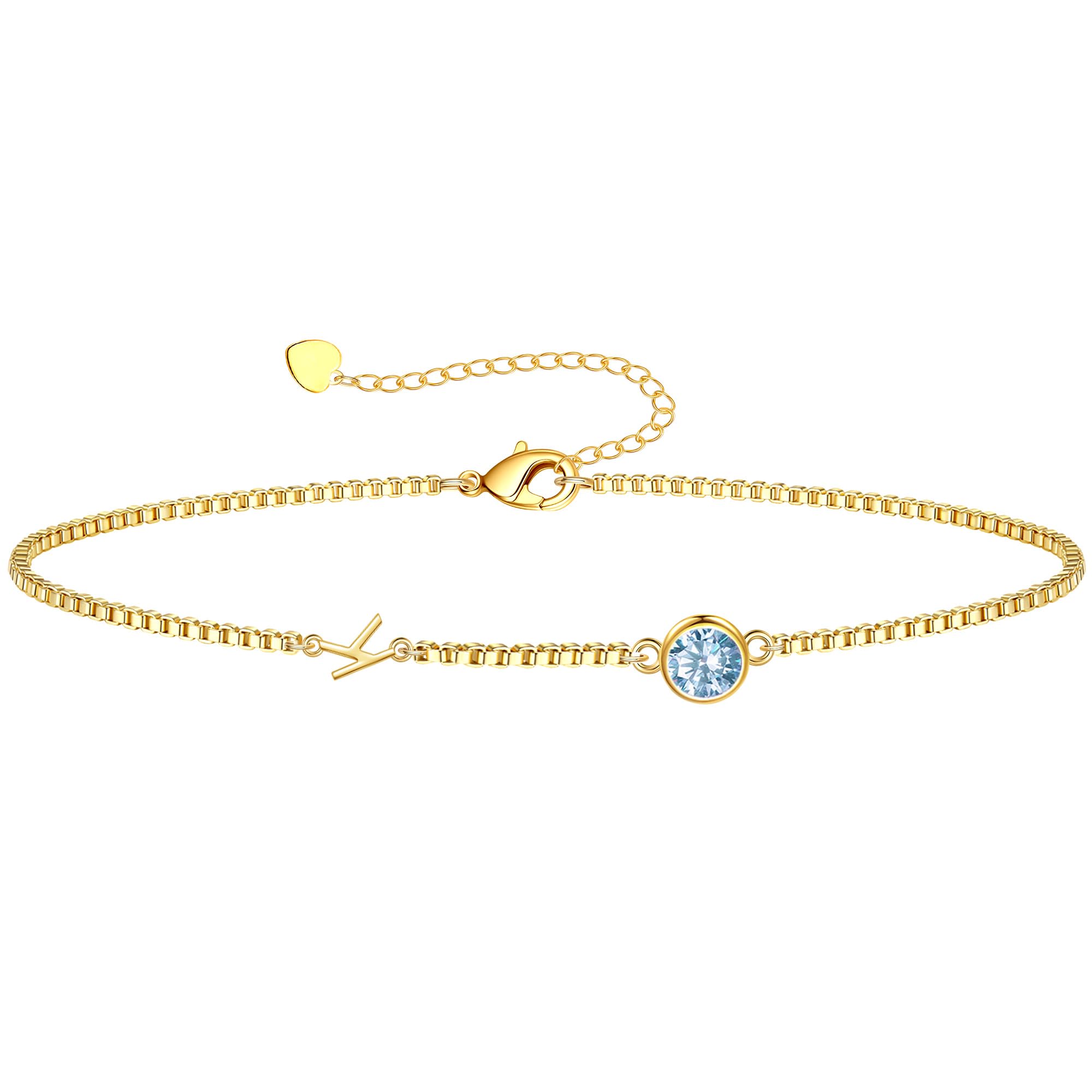 Birthstone Bracelets for Women, Initial Bracelet Teen Stocking Stuffers Birthday Gifts for Teen Girls Initial Bracelet Trendy Letter A-Z Dainty Bracelet 21st 30th Mom Birthday Gift Birthstone Jewelry