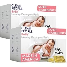 Clean People Laundry Washing Capsules - Plant-Based, Hypoallergenic Laundry Capsules - Ultra Concentrated, Plastic Free, Recyclable Packaging, Stain Fighting - Baby Unscented, 192 Pack