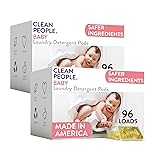 The Clean People Laundry Detergent Pods - Recyclable Packaging, Hypoallergenic, Stain Fighting - Ultra Concentrated, Laundry Soap -Baby (Unscented), 192 Pack