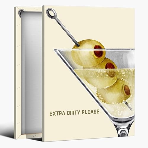 Miniatura 21 de Arte de Pared Vintage Extra Dirty Please Martini Cóctel Arte de Pared Carrito de Bar Arte de Pared Cóctel Martini Trendy Póster Estético Pósteres