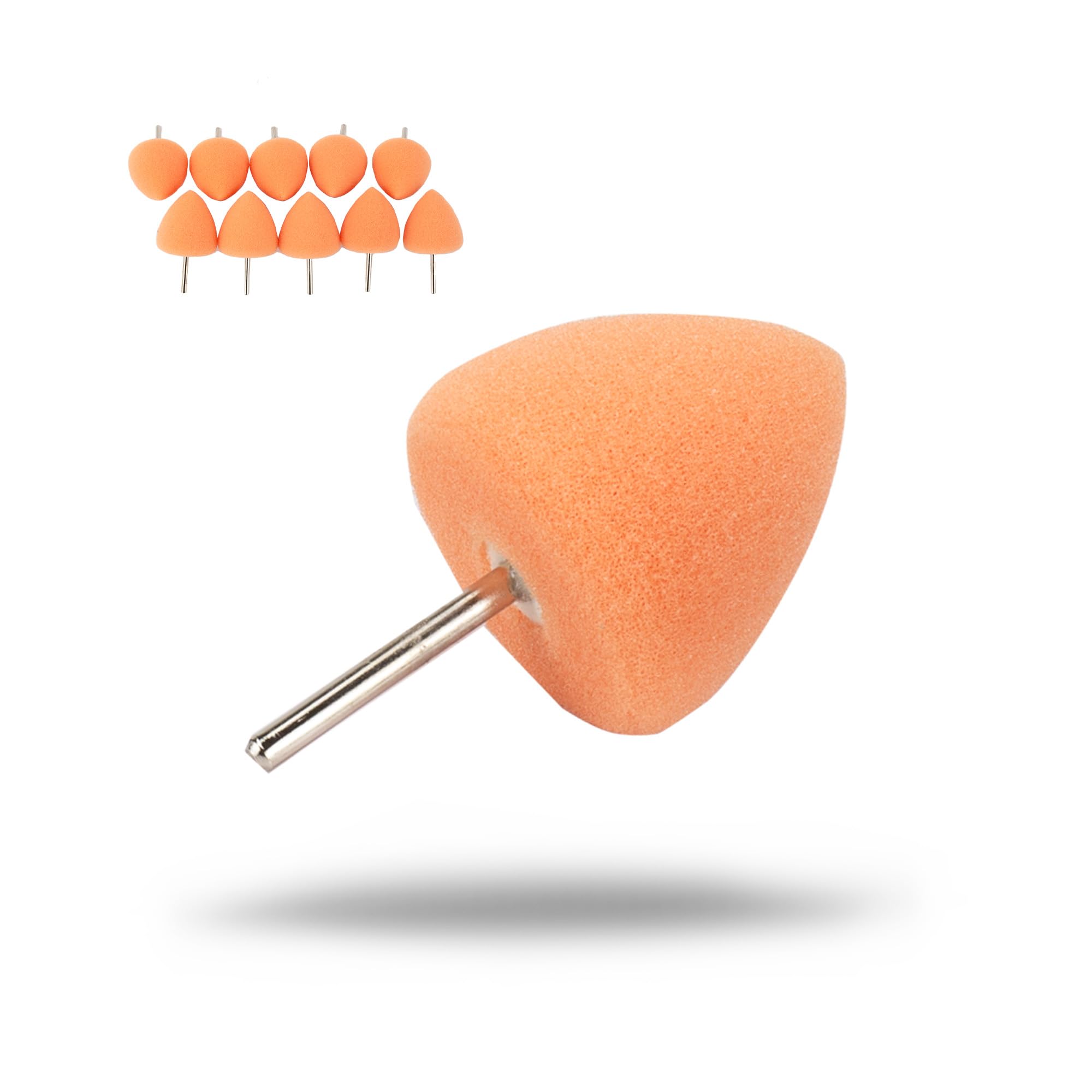 Maxshine 10 Pieces MN01 Mini Polisher and Accessories - 3x3cm (1.18”x1.18”) Orange Polishing Pads, Precision Buffing &amp; Polishing for Tight Spaces, Ideal for Professional Car Detailing