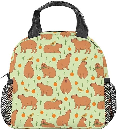 Miniatura 9 de Capybara - Lonchera para niños, pequeñas loncheras aisladas, bonita lonchera reutilizable para adolescentes, niñas, niños, bolsas de almuerzo