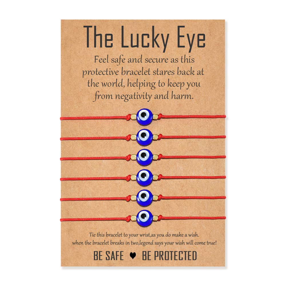 Seyaa Evil Eye Bracelet Red String Protection Ojo Lucky Amulet Handmade Kabbalah Nazar Threads Bracelets for Women Men Girl Kids Family