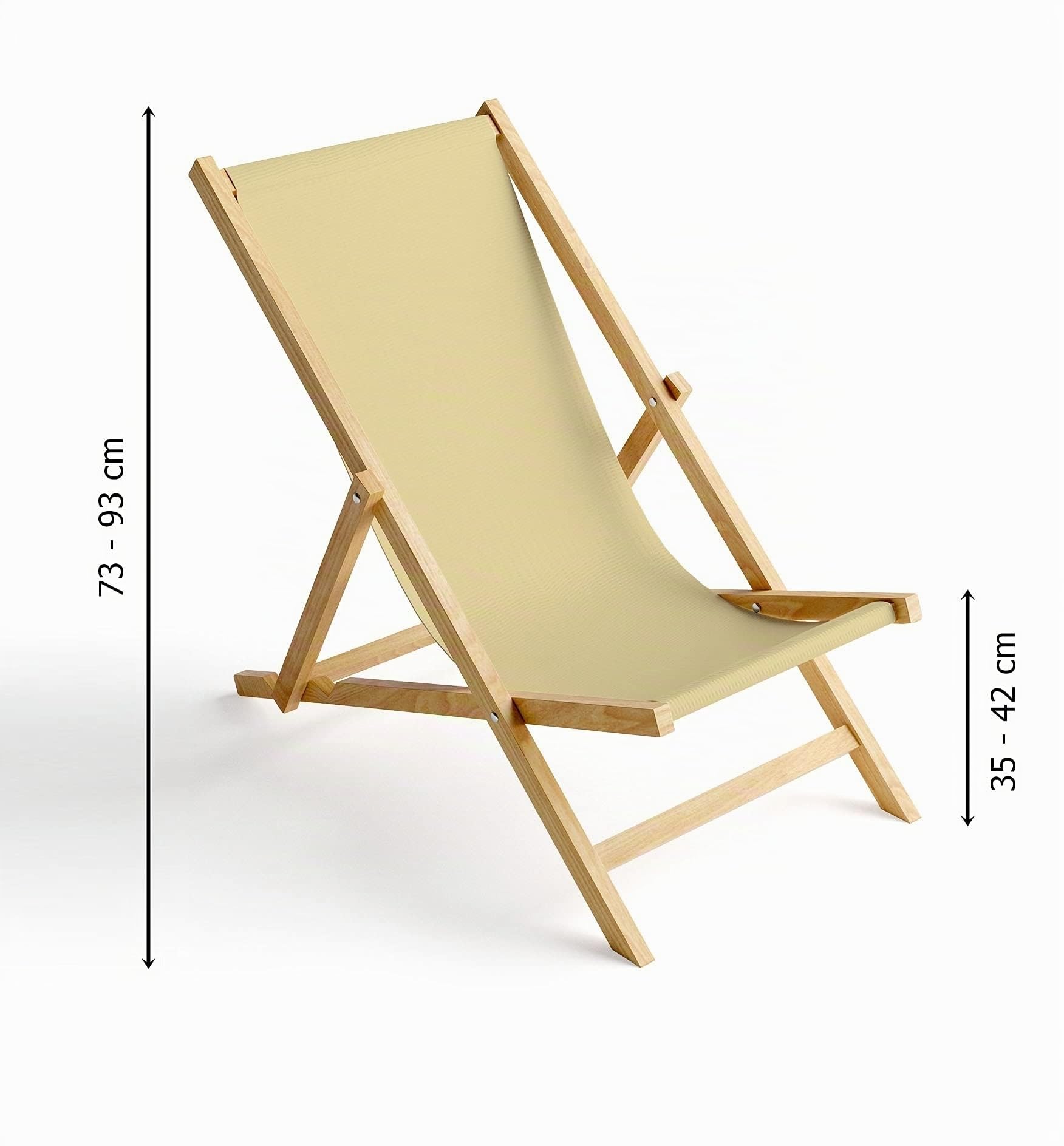 Ferocity Sedia a Sdraio Pieghevole in Legno Lettino da Giardino Poltrona Relax con Rivestimento Intercambiabile Motivo: Il Tuo Testo Bianco 1 [119]