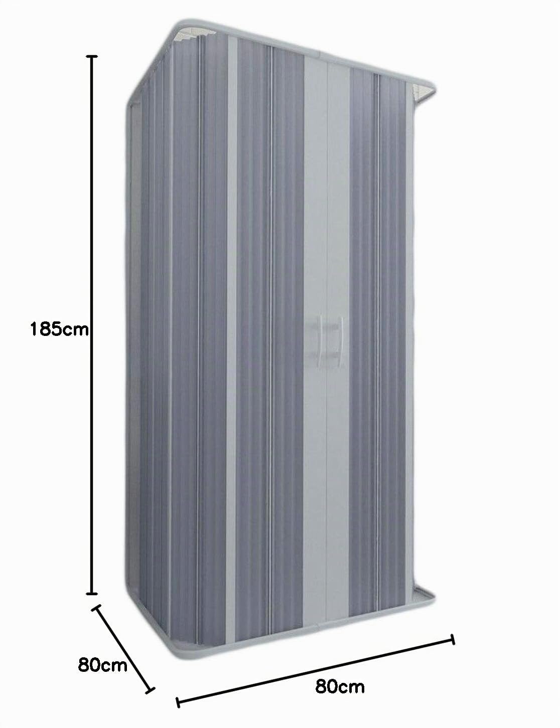 Box Doccia a 3 Lati in PVC 80x80x80CM H185 a soffietto con Apertura Centrale colore Bianco mod. Flex