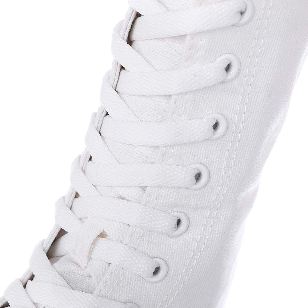 rismart Mujer Botas Lona Media pierna Punk Altos Cordones Moda Sneakers