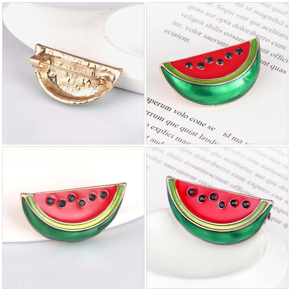 Watermelon Pin Set 3pcs Metal Brooch Decorative Lapel Pins for Women Party Accessory