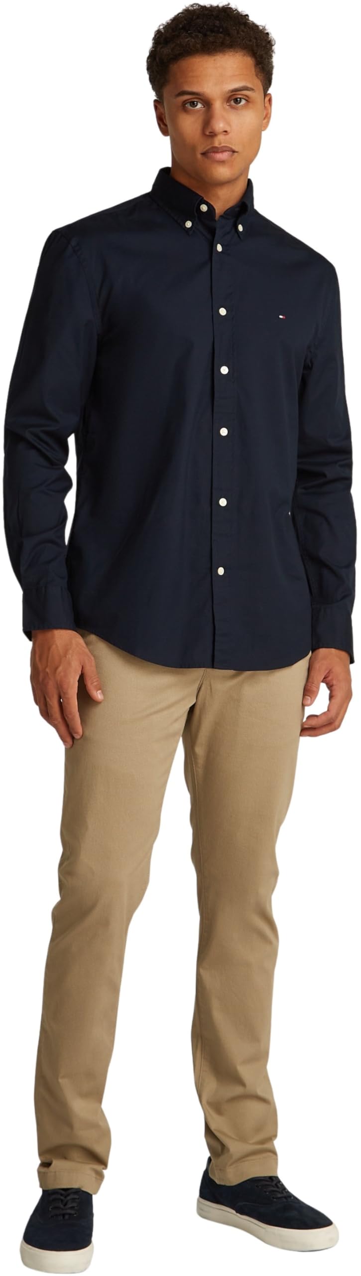 Tommy Hilfiger Camisa Hombre Flex Poplin Fake Solid Regular Fit