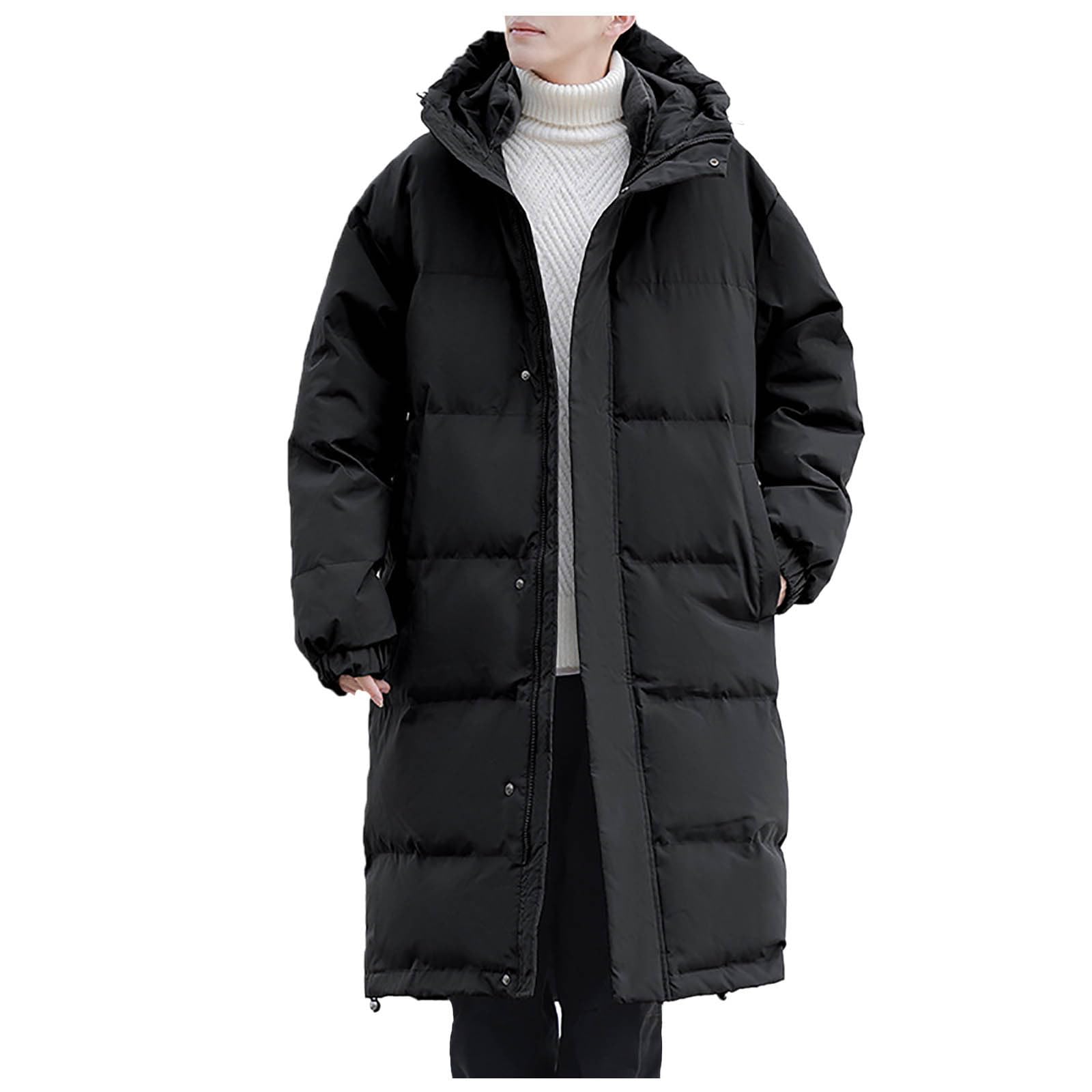 Giubbino Uomo Invernale, Giubbotto Piumino Uomo con Zip Taglie Forti Invernale Giacca con Cappuccio Jacket Antivento Casual Piumino Sportivo Giubbino Giubbotto Calda Parka Giacca Softshell Uomo