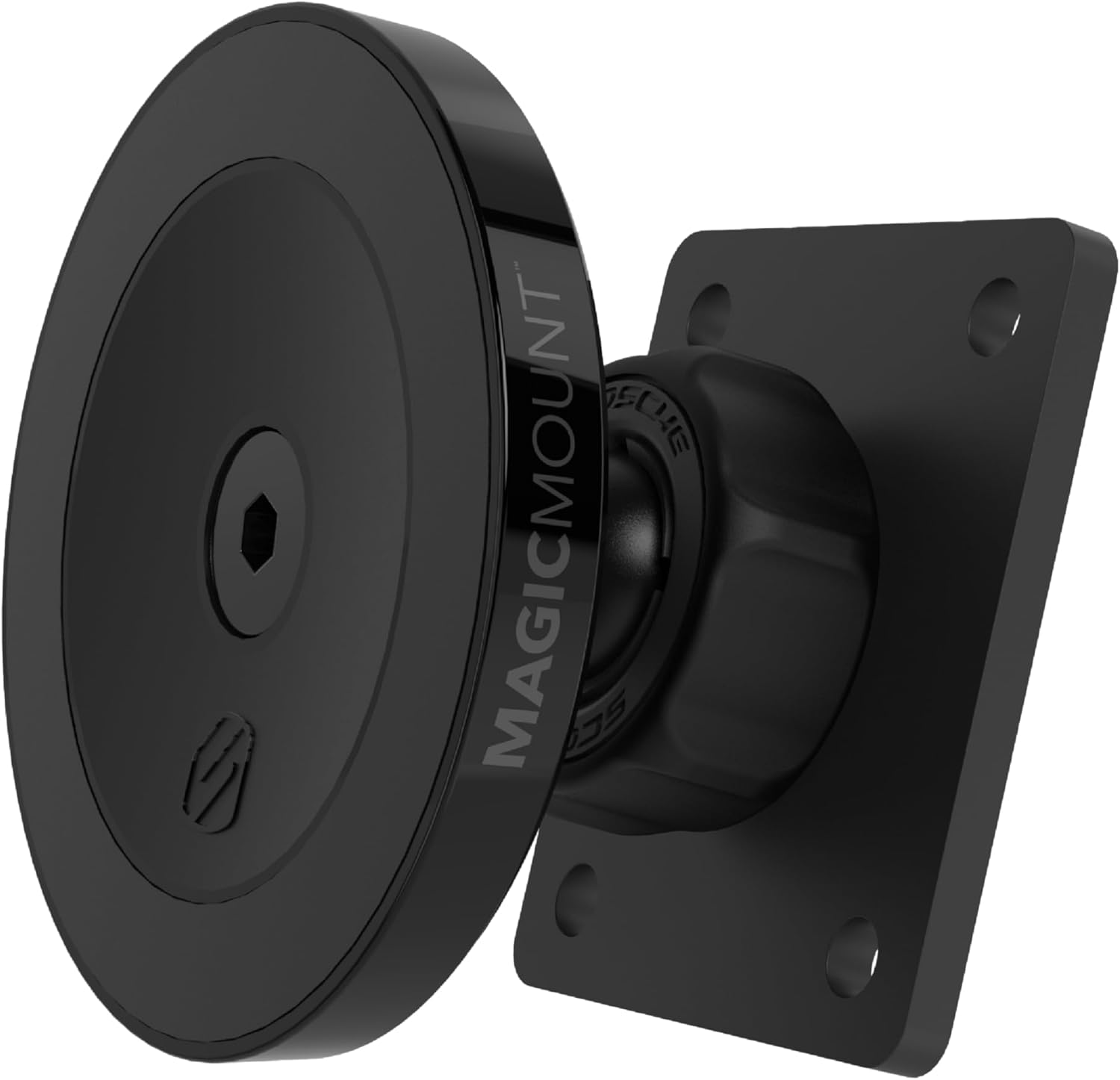 Scosche Soporte MagSafe resistente para tabletaautomóvil, soporte magnético para teléfono celular con imanes extra fuertes y placa de montaje AMPS